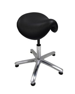 ESD Vinyl Cleanroom Saddle Stool - Black